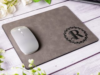 Personalized Laser Engraved Leather Mouse Pad