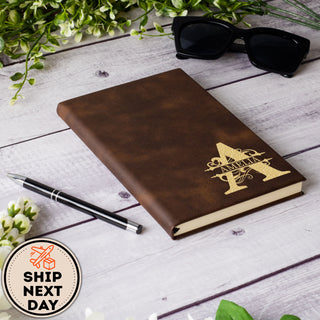 Personalized Leather Engraved A5 Leather Notebook, Diary & Travel Journal