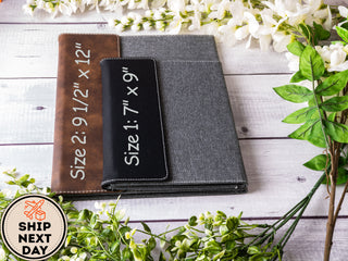 Personalized Laser Engraved Letter Size Leather Portfolio with Legal Pad