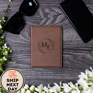 Personalized Laser Engraved Leather Passport Holder